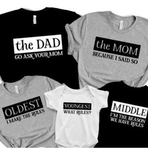 5 matching SHIRTS FOR FAMILIES